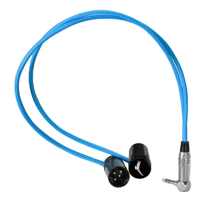 16” Straight Dual Low Profile Right Angle XLR to Single Stereo 3.5mm TRS