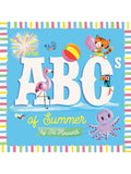 Colorful illustration of "The ABCs of Summer" book cover by Jill Howarth, featuring playful summer-themed characters.