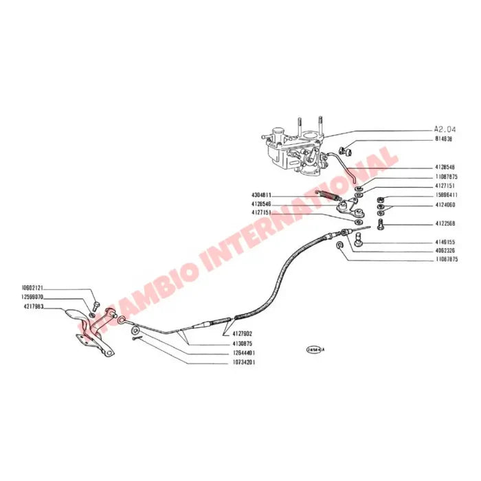 Accelerator Throttle Control Lever - Classic Fiat 500N (up to 1960) - Cables - Clips and Springs