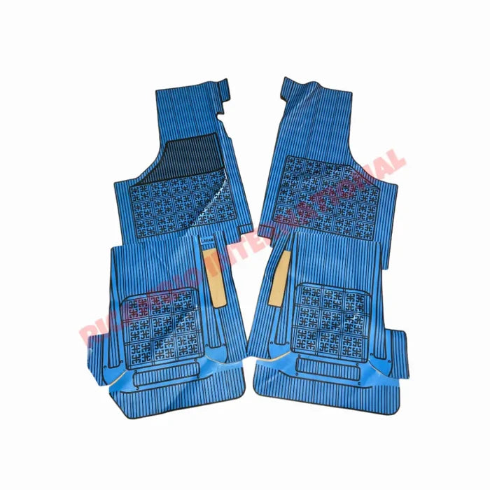 Blue Rubber Mat Set (Best Quality) (4 piece) - Classic Fiat 500 - Rubber Mats