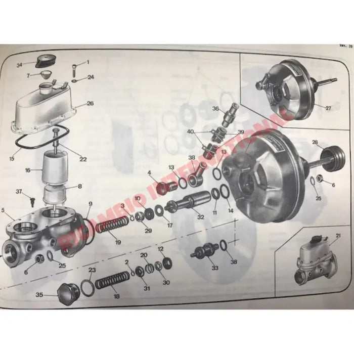 Brake Master Cylinder & Reservoir Seal Kit - Lancia Fulvia - Lancia Fulvia