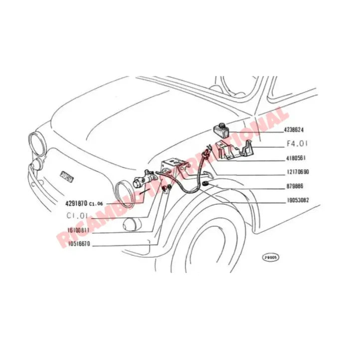 Brake Reservoir & Fuse Box Mounting Bracket - Classic Fiat 500 - Hydraulic & Related Parts