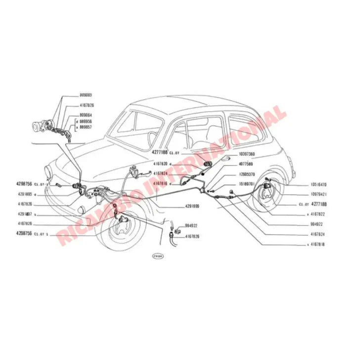 Brass Three Way Brake Joint/T-Piece (SHORT UNION) - Classic Fiat 500 600 - Brake Parts and Components