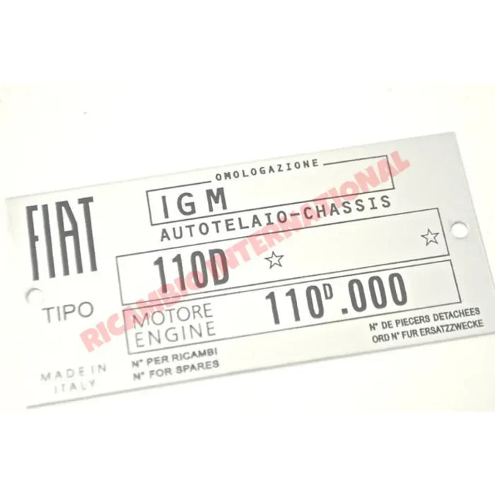 Chassis Plate - Classic Fiat 500 - Classic Fiat 500 Parts & Spares