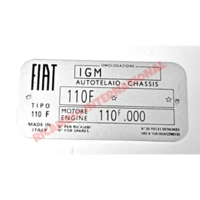 Chassis Plate - Classic Fiat 500 - Classic Fiat 500 Parts & Spares
