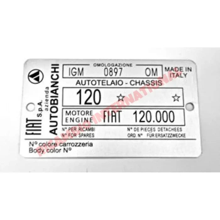 Chassis Plate - Classic Fiat 500 - Classic Fiat 500 Parts & Spares