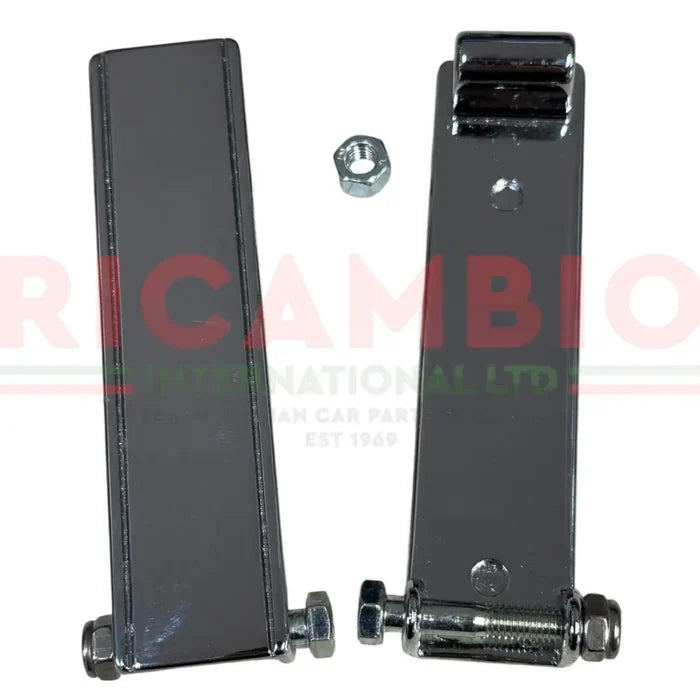 Chrome Engine Lid Opening Brackets - Classic Fiat 500 - Abarth