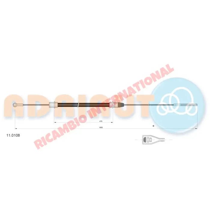 Clutch Cable - Fiat 850 Saloon,Special,Coupe,Sports - Cables