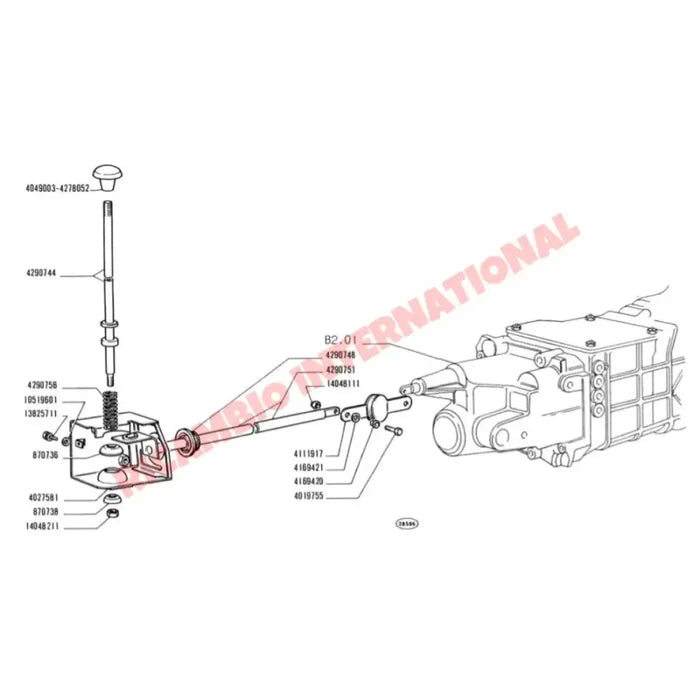 Complete Gear Lever/Linkage Assembly - Classic Fiat 500 126 - Gearbox and Parts