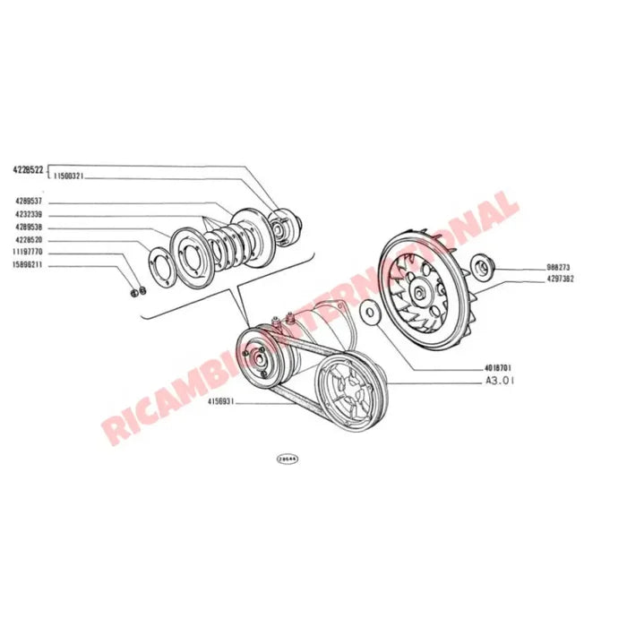 Cooling Fan Dynamo/Generator Hub - Classic Fiat 500 126 - Heating & Cooling