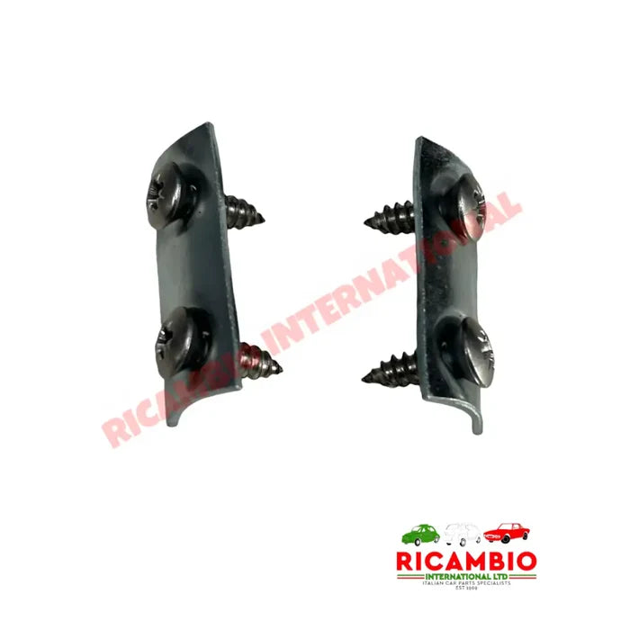 Door Check Strap Metal Support Plate Kit - Classic Fiat 500 600 850T,900T/E plus others - Interior Parts