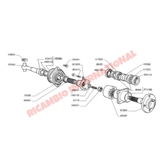 Drive Shaft Locking Nut Kit - Classic Fiat 500 126 - Axles - Shafts - Joints and Couplings