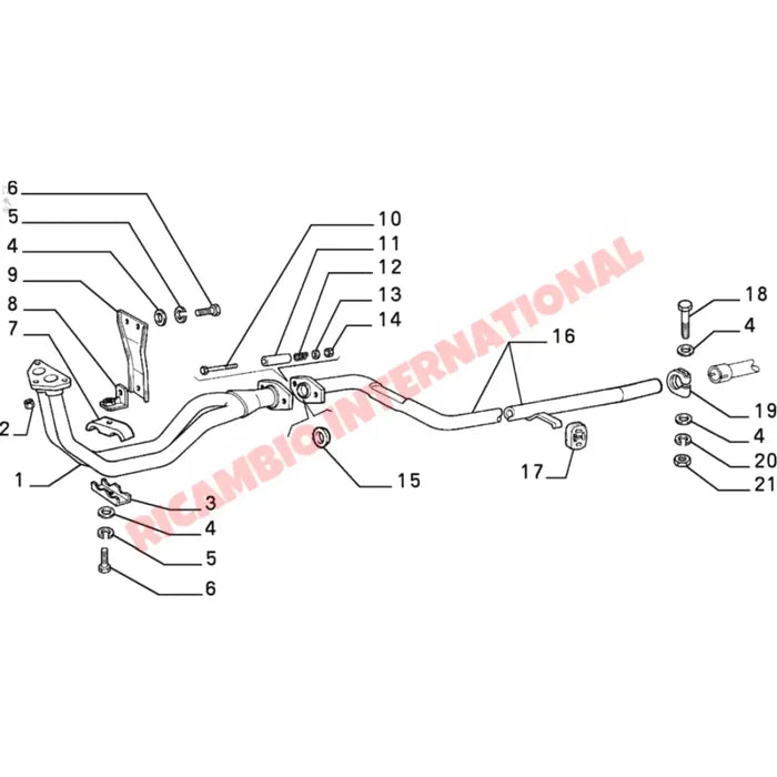 Exhaust Down Pipe & Gasket - Classic Fiat Panda - Exhaust