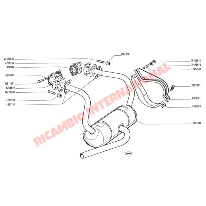 Exhaust Manifold Flat Edged Bolts/Washers Kit - Classic Fiat 500 126 - Exhaust & Related Parts