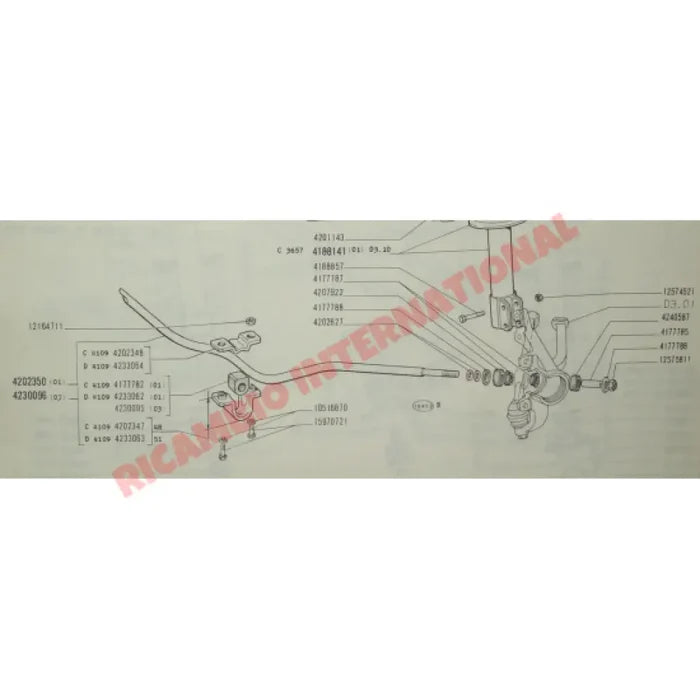 Front Inner Stabiliser Bracket - Fiat 127 128 A112 - Suspension
