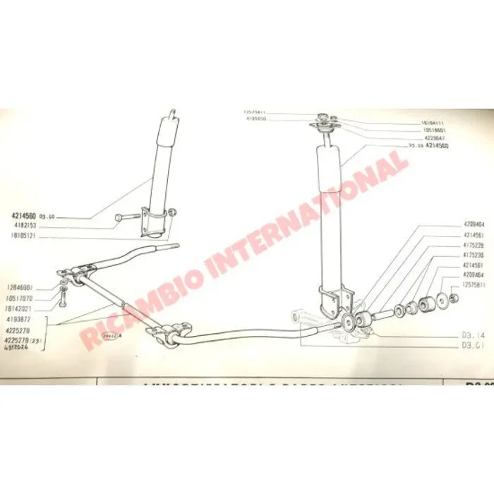 Front Outer Anti-Roll Bar Bush Kit - Fiat 130 - Bushes & Silent Blocks