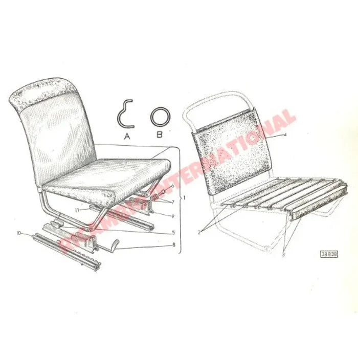 Front Seat Back Vinyl Support - Classic Fiat 500 - Interior Trim