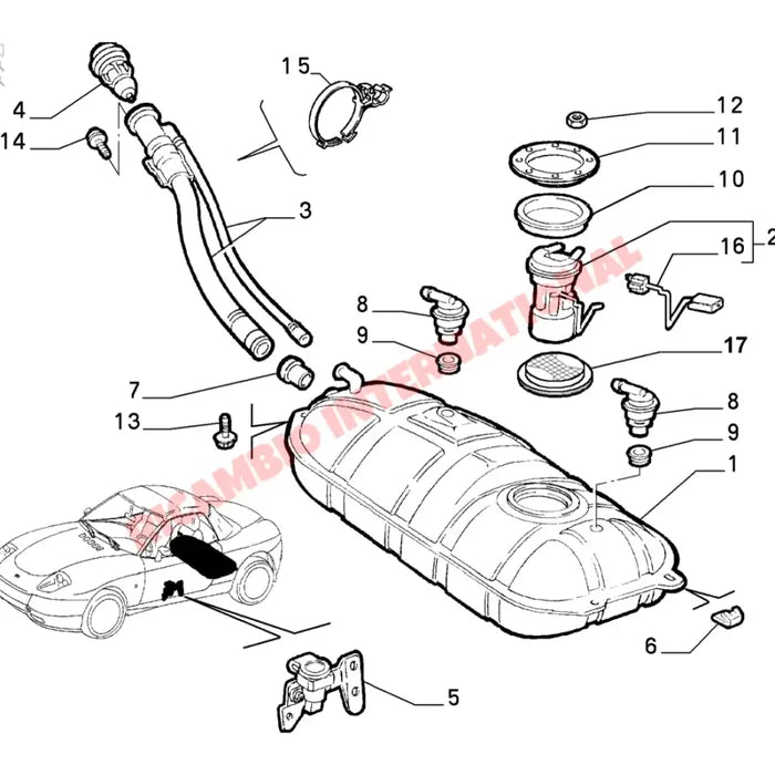 Fuel Pump Seal - Fiat Barchetta,Punto MK1,Multipla Lancia Y10 - Lancia Y10
