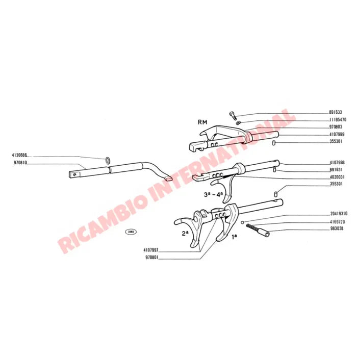 Gear Change Selector Shaft - Fiat 126 FL,EL,BIS - Gearbox and Parts