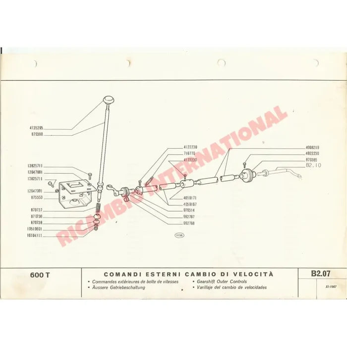 Gear Linkage Coupling - Fiat 600 - Axles - Shafts - Joints and Couplings