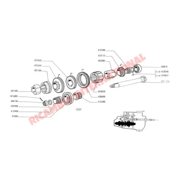Gearbox 1st to 2nd Syncro Hub - Classic Fiat 500 126 - Gearbox and Parts