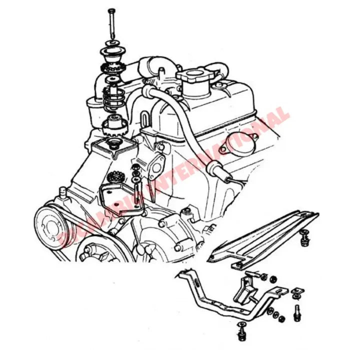 Gearbox Stabiliser Support Bracket & Fittings - Classic Fiat 500 126 - Gearbox and Parts