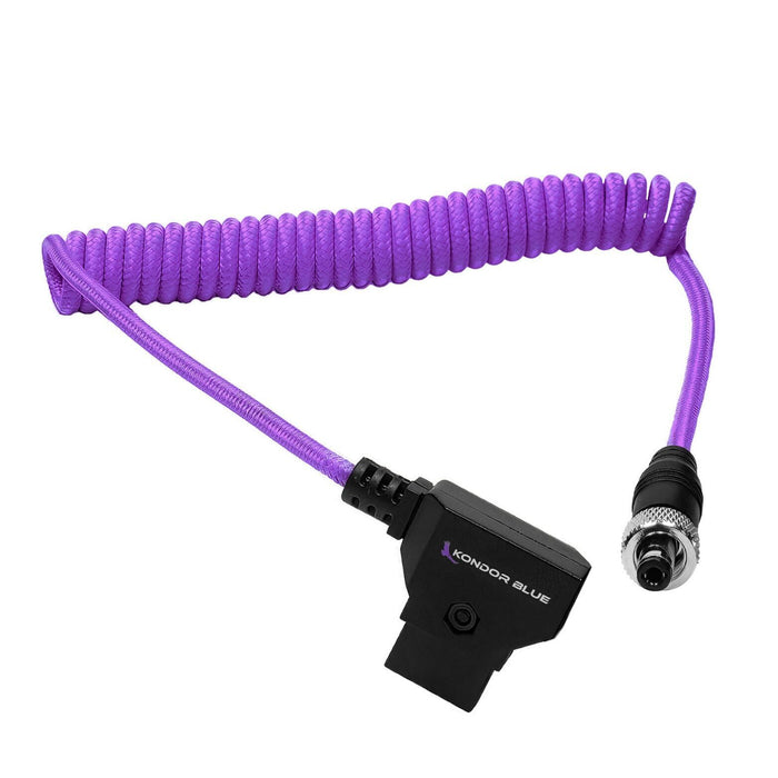D-Tap to Straight Locking DC Male 2.1mm Purple Coiled / New