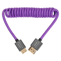 Gerald Undone MK2 Mini HDMI to Full HDMI Cable 12"-24" Coiled (Purple)