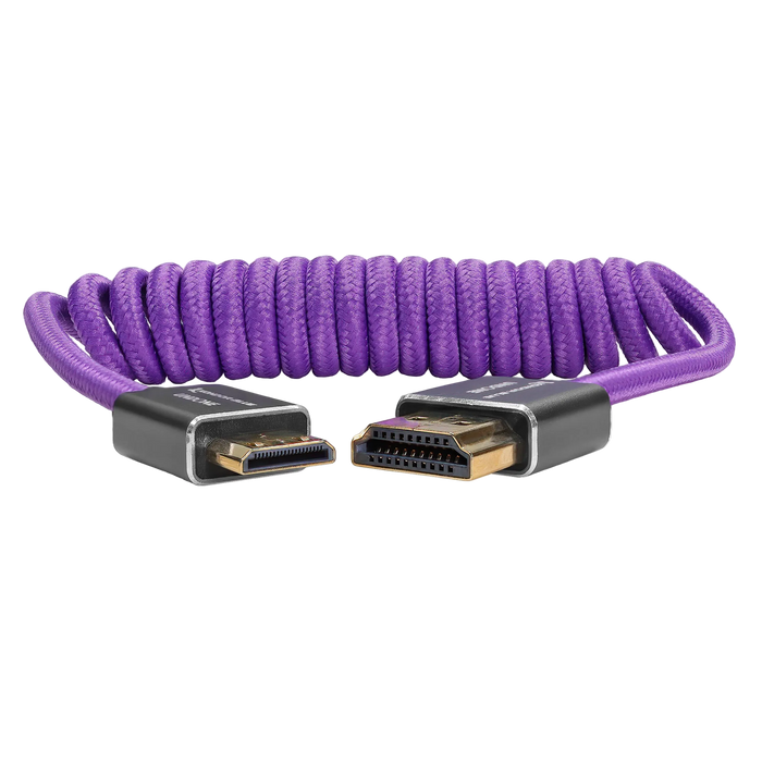 Gerald Undone MK2 Mini HDMI to Full HDMI Cable 12"-24" Coiled (Purple)
