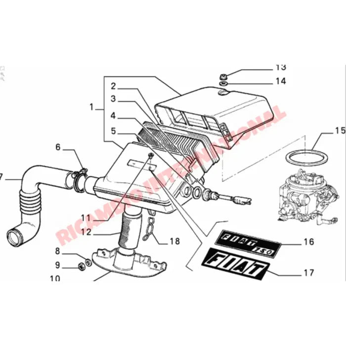 Hot Air Hose - Classic Fiat Panda Uno,Y10,Punto MK1 - Engine Parts