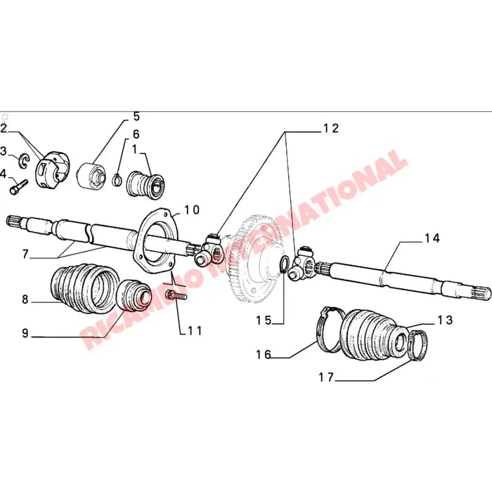 Inner Drive Shaft Bearing & Seal - Fiat Classic Panda Uno,Cinquecento,Tipo,Tempra Y10 - Steering and Related Parts
