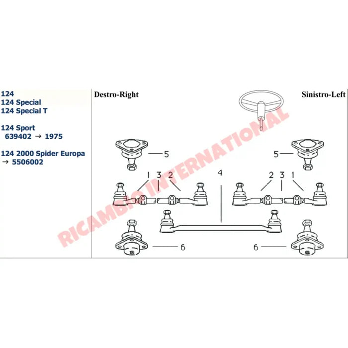 Inner Track Rod End - Fiat 124 - Steering
