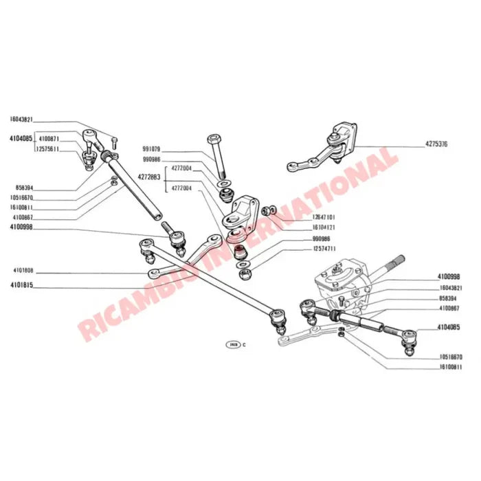 Inner Track Rod End with Grease Nipple - Classic Fiat 500 - Steering