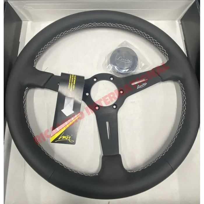 Luisi ’Mistral’ Black Leather Steering Wheel - Fiat Lancia Alfa Romeo - Steering
