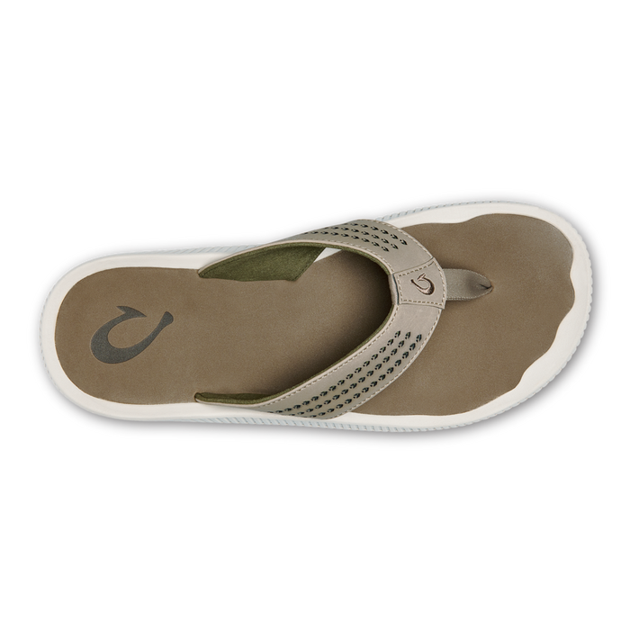 Beige sandal with a white sole on a transparent background