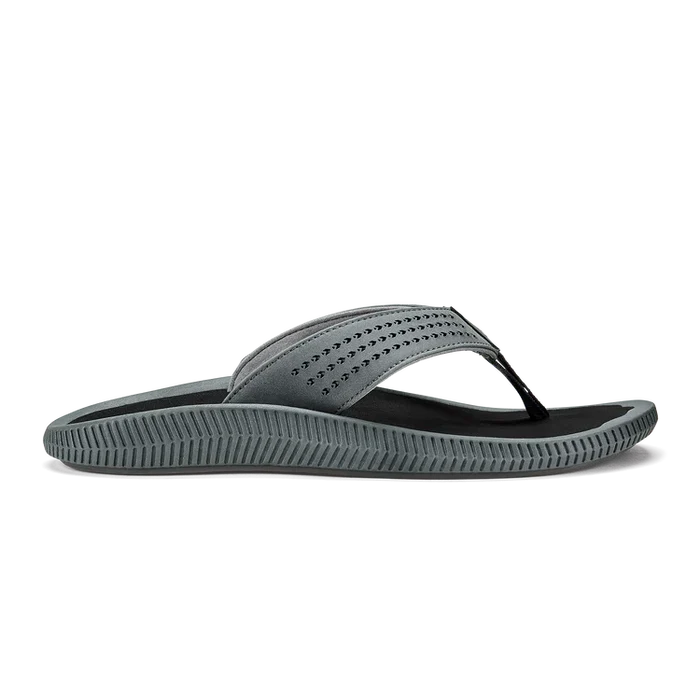 black sandal with a black sole on a transparent background