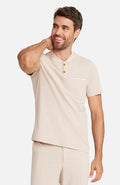 Men’s Rib Collar Henley Scrub Top
