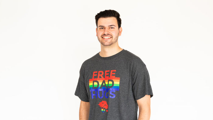 M+O Gold Soft Touch T-Shirt - Free Dad Hugs