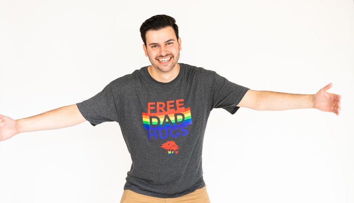 M+O Gold Soft Touch T-Shirt - Free Dad Hugs