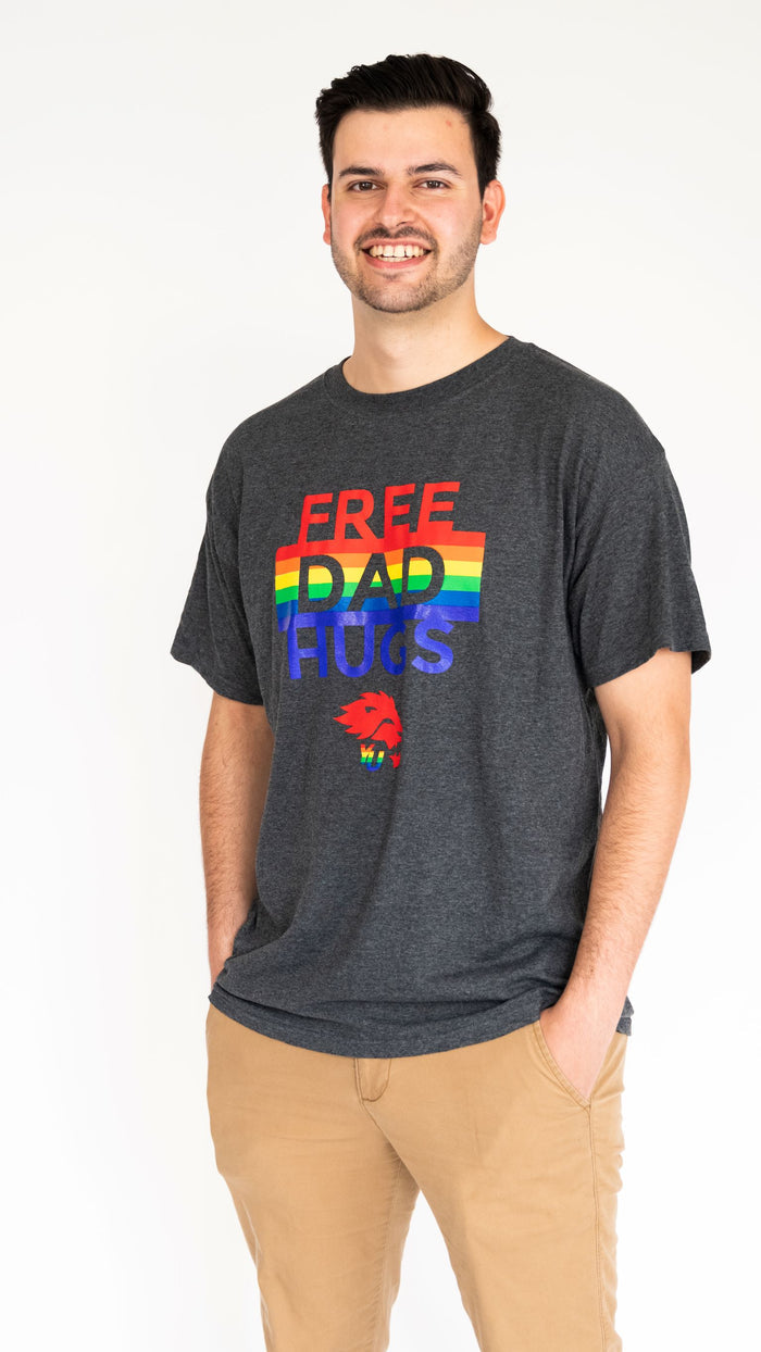 M+O Gold Soft Touch T-Shirt - Free Dad Hugs