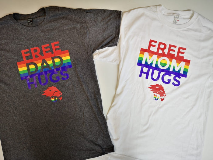 M+O Gold Soft Touch T-Shirt - Free Mom Hugs