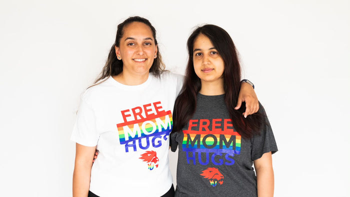 M+O Gold Soft Touch T-Shirt - Free Mom Hugs