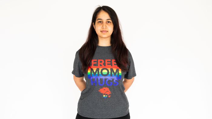 M+O Gold Soft Touch T-Shirt - Free Mom Hugs