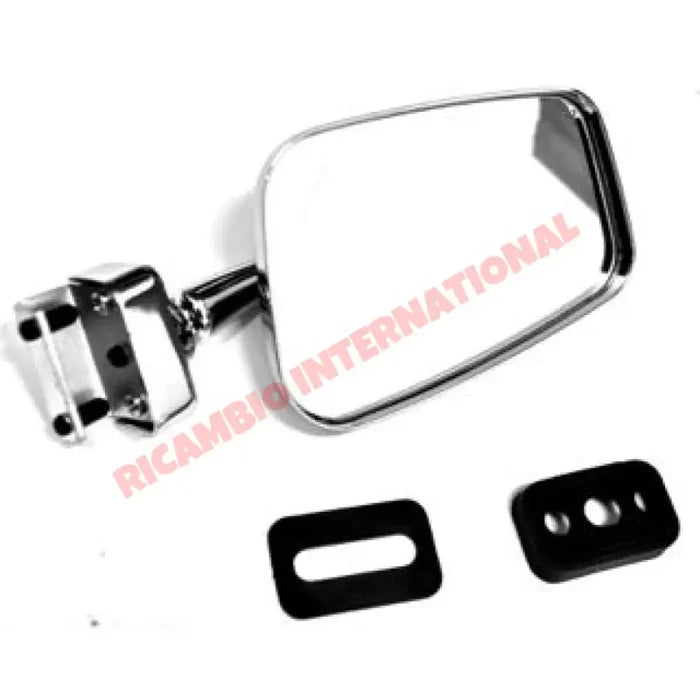 N/S Left Chrome Rectangle Mirror (Clip-on) - Classic Fiat 500 126 600 - Mirrors