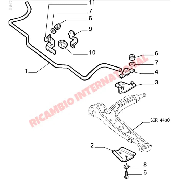 N/S Left Hand Front Anti Roll Bar Bracket - Fiat Cinquecento Seicento - Steering - Shaft & Suspension