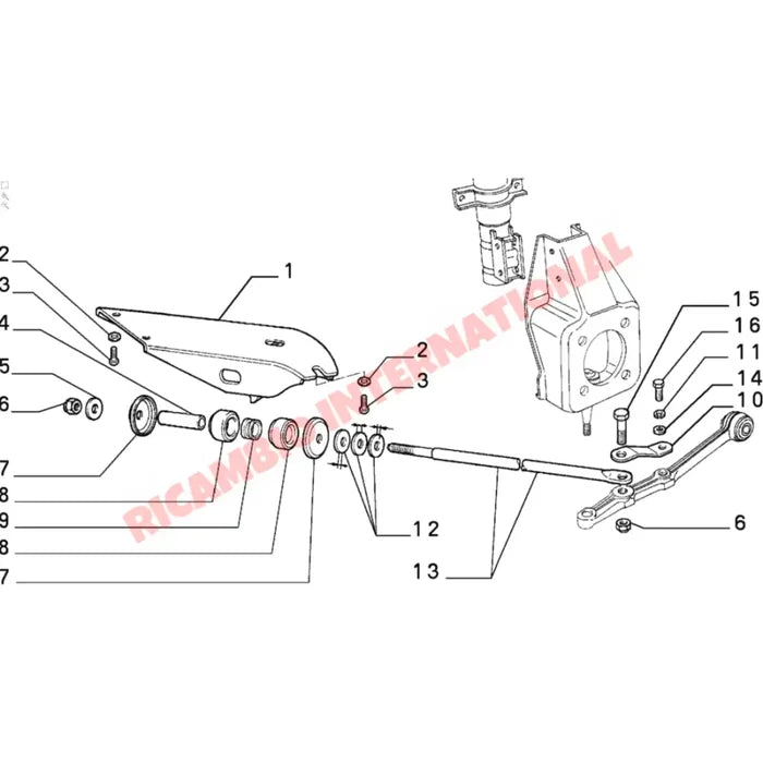 N/S Left Hand Front Tie Bar Support Bracket - Classic Fiat Panda - Suspension and Related Parts
