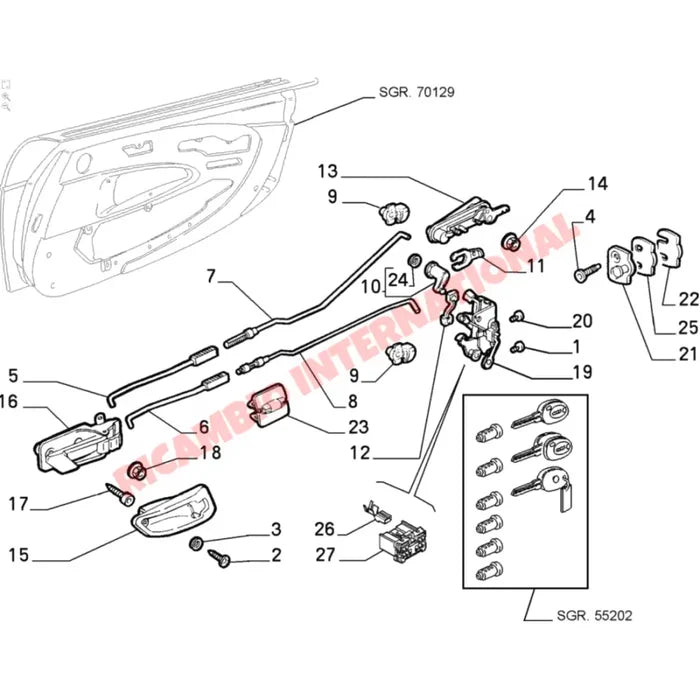 N/S Left Hand Outer Door Handle - Fiat Barchetta - Barchetta