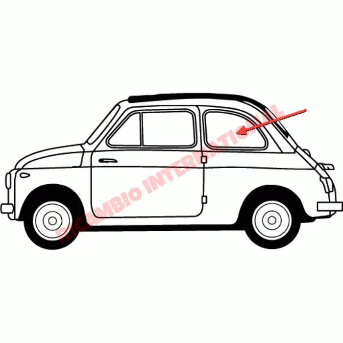 N/S Left Rear Quarter Window Glass - Classic Fiat 500 - Glass & Associated Parts