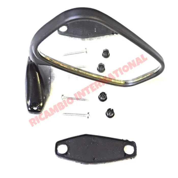 O/S (Right Hand) Black Plastic Mirror (TO CLEAR) - Classic Fiat 500,126,127,128 - Mirrors