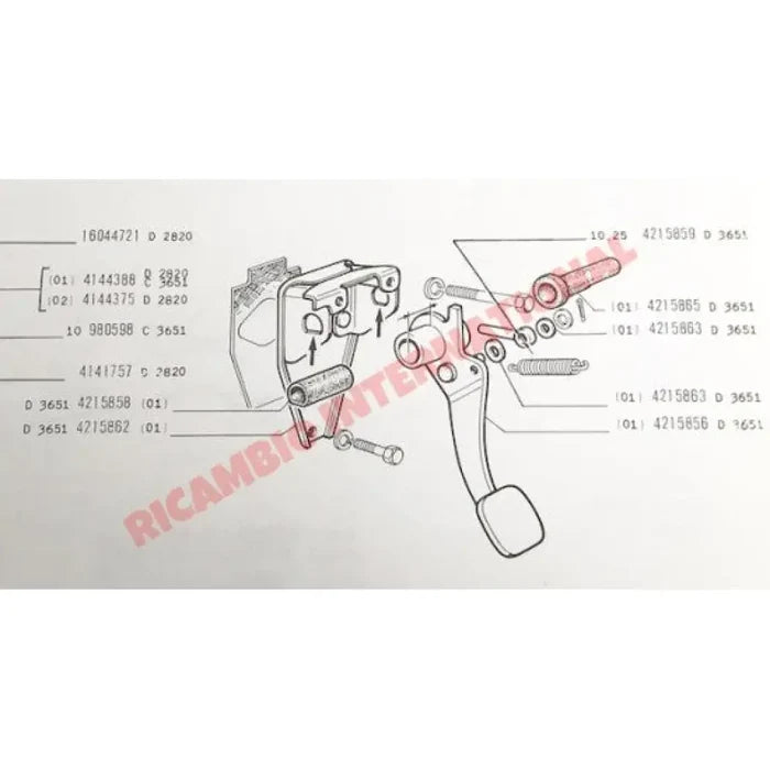 Plastic Pedal Box Bush Kit - Classic Fiat 500 126 - Steering